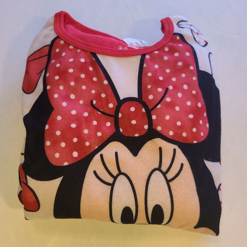 New Disney Junior Minnie Mouse Girls (6/6X) 2 Piece Red Soft Flannel Pajama Set